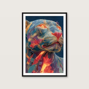 Maximalist Collage Wall Art Set | Panther, Punk Portrait, Neon Botanical Posters (Digital Download) image 6