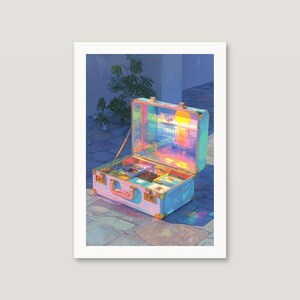 Glowing Suitcase Surreal Art Print | Dreamcore Collage Poster (Digital Download) image 4
