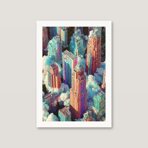 Retro-futuristische stadsgezichten | Synthwave neonkunst aan de muur (digitale download) afbeelding 9