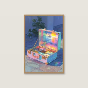 Glowing Suitcase Surreal Art Print | Dreamcore Collage Poster (Digital Download) image 2
