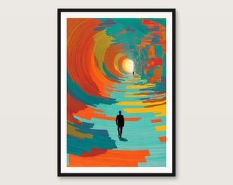 Lámina "Vortex Wanderer" / Arte mural surrealista cósmico, decoración de galería bohemia (descarga digital)