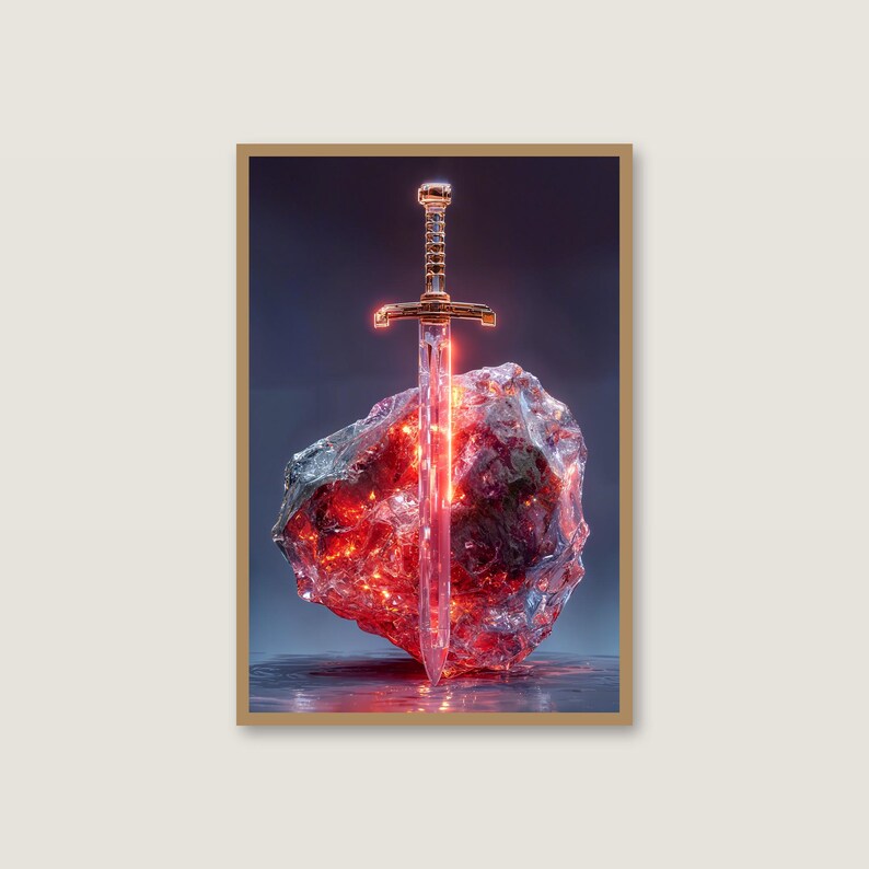 Crystal Sword Psychedelischer Druck | Maximalist Pop Art (Digital Download) Bild 2