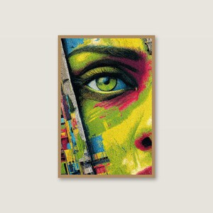 Graffiti oog psychedelische kunstafdruk | Gedurfde maximalist-popposter (digitale download) afbeelding 2