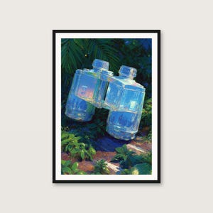 Surrealistiskt konsttryck med kristallkikare | Djungelbotaniskt stilleben (digital nedladdning) bild 1