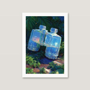 Surrealistiskt konsttryck med kristallkikare | Djungelbotaniskt stilleben (digital nedladdning) bild 4