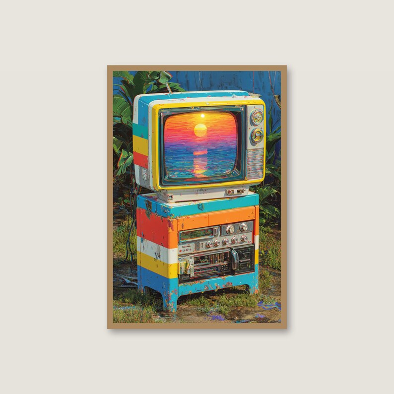 Retro-futuristische stadsgezichten | Synthwave neonkunst aan de muur (digitale download) afbeelding 3