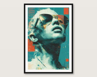 Statue Psychedelic Wall Art | Bold Colorful Maximalist Poster (Digital Download)