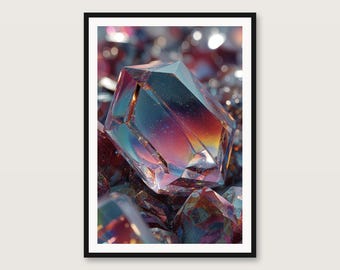 Prism Crystal Wall Art | Iridescent Gem Poster (Digital Download)
