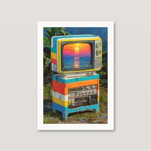 Retro-futuristische stadsgezichten | Synthwave neonkunst aan de muur (digitale download) afbeelding 5