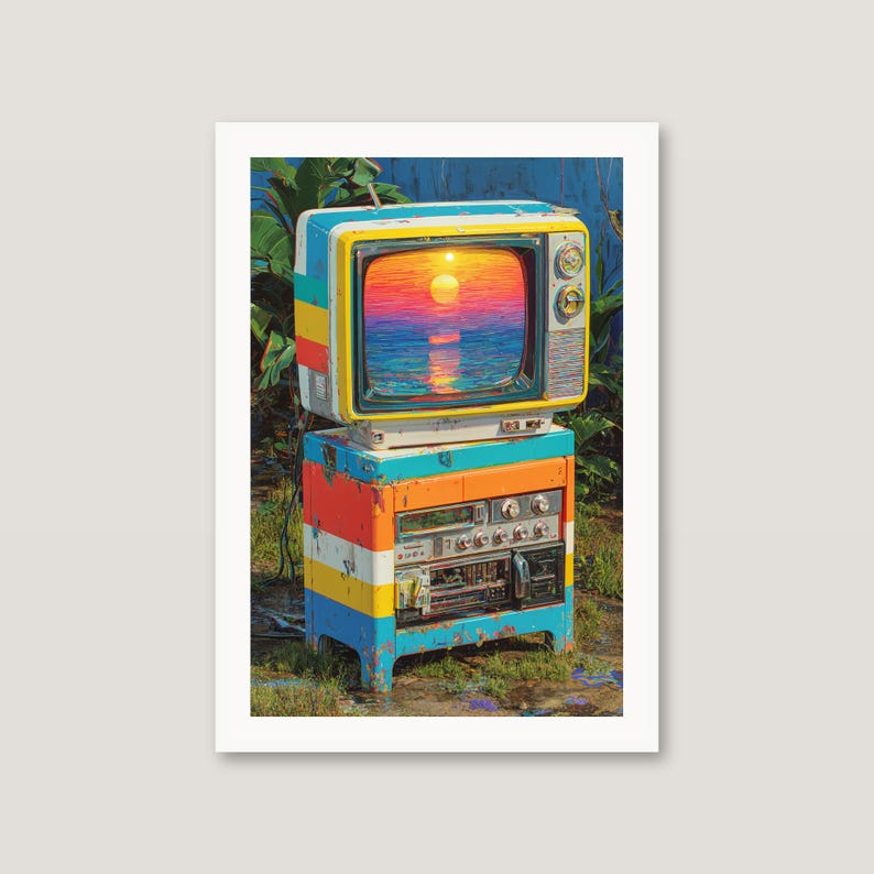 Retro-futuristische stadsgezichten | Synthwave neonkunst aan de muur (digitale download) afbeelding 5