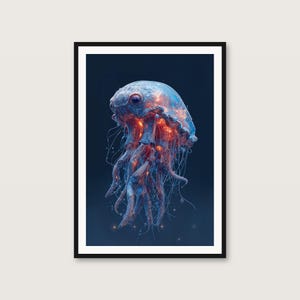 Surrealistiska konsttryck med haj, portal och maneter | Drömsk kustgalleriset (digital nedladdning) bild 10