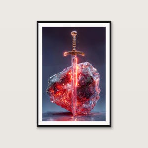 Crystal Sword Psychedelischer Druck | Maximalist Pop Art (Digital Download) Bild 1