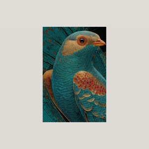 Impression d'art psychédélique ornée d'oiseau | Affiche maximaliste colorée et audacieuse (téléchargement numérique) image 3