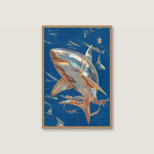 Surrealistiska konsttryck med haj, portal och maneter | Drömsk kustgalleriset (digital nedladdning) bild 3