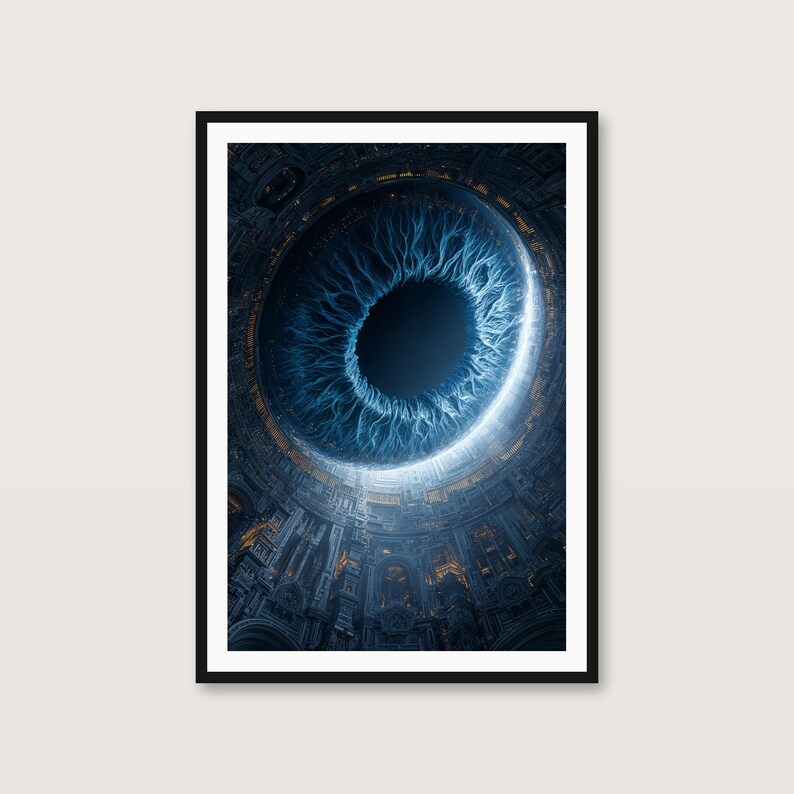 Cosmic Eye Celestial Art Print | Dreamy Surreal Wall Decor (Digital Download) image 1