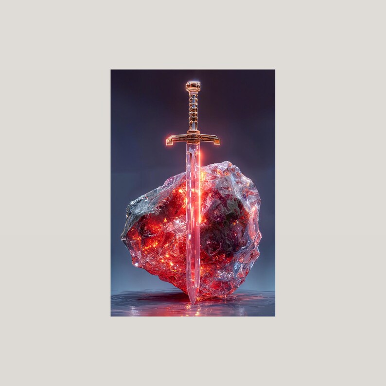 Crystal Sword Psychedelischer Druck | Maximalist Pop Art (Digital Download) Bild 3