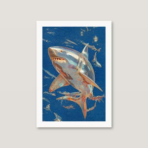 Surrealistiska konsttryck med haj, portal och maneter | Drömsk kustgalleriset (digital nedladdning) bild 5