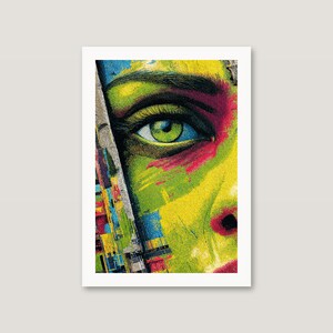 Graffiti oog psychedelische kunstafdruk | Gedurfde maximalist-popposter (digitale download) afbeelding 4