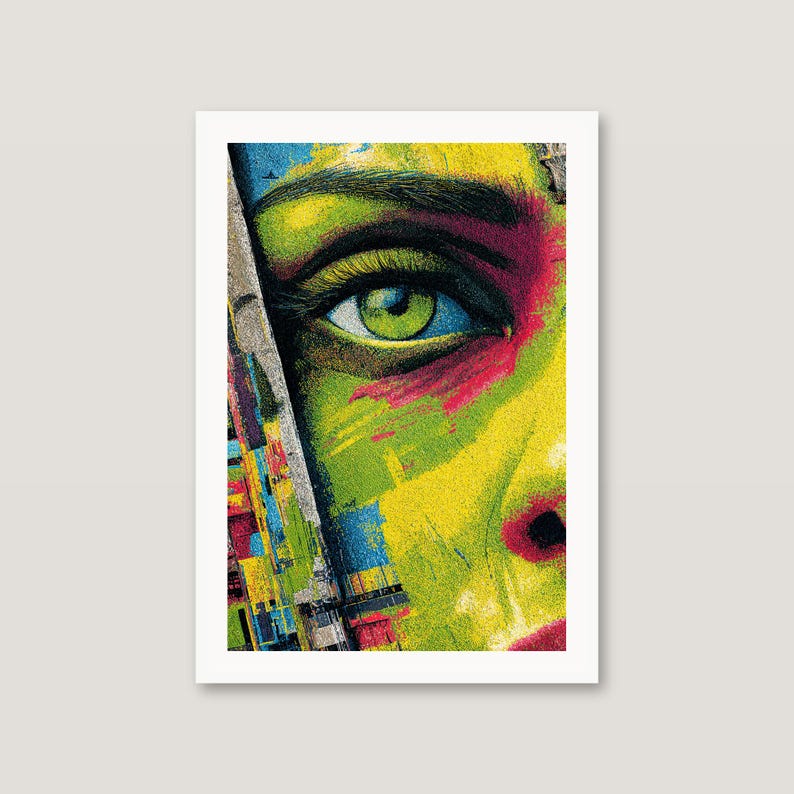 Graffiti oog psychedelische kunstafdruk | Gedurfde maximalist-popposter (digitale download) afbeelding 4