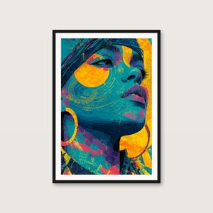 Surrealistische muurdecoratieset | Neonbos, Boho-portret, Glitch-bergen (digitale download) afbeelding 10