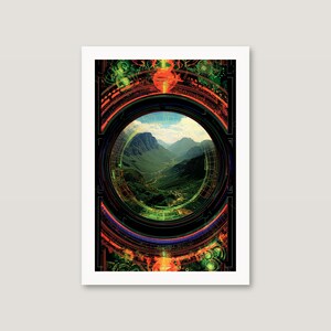 Surrealistiska konsttryck med haj, portal och maneter | Drömsk kustgalleriset (digital nedladdning) bild 9