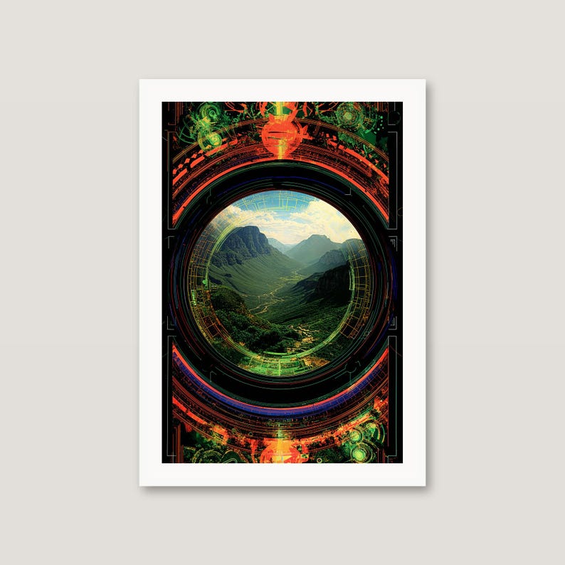 Surrealistiska konsttryck med haj, portal och maneter | Drömsk kustgalleriset (digital nedladdning) bild 9