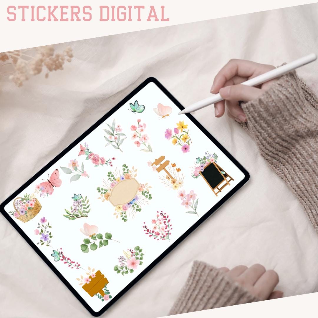 Digital Spring Sticker Sheets Digital Stickers of Spring Flowers - Etsy