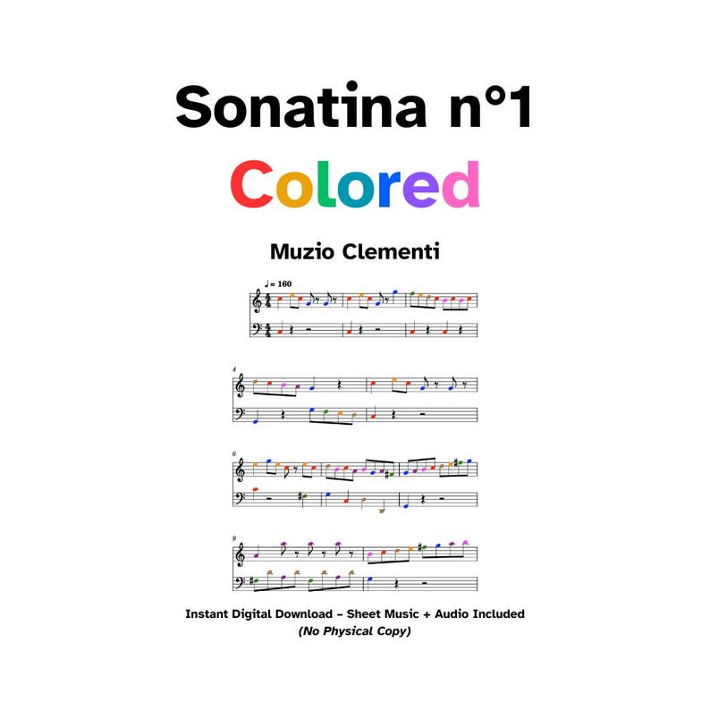 Sonatina No 1 Op 36 - Muzio Clementi | Color-coded Piano Sheet Music ...