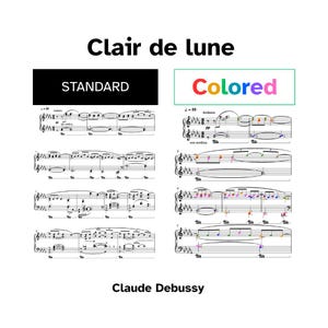 Clair de Lune - Debussy | Color-Coded Piano Sheet Music + Audio (Digital Download)