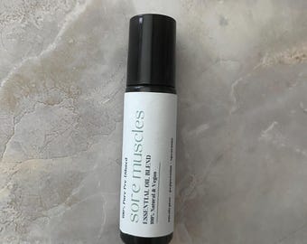 Roll-on con miscela di oli essenziali per dolori muscolari / Muscoli indolenziti / Aromaterapia