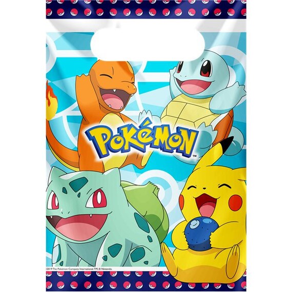Pokemon Plastic Party Bags Favours Tableware Boys Girls 23cm X Etsy