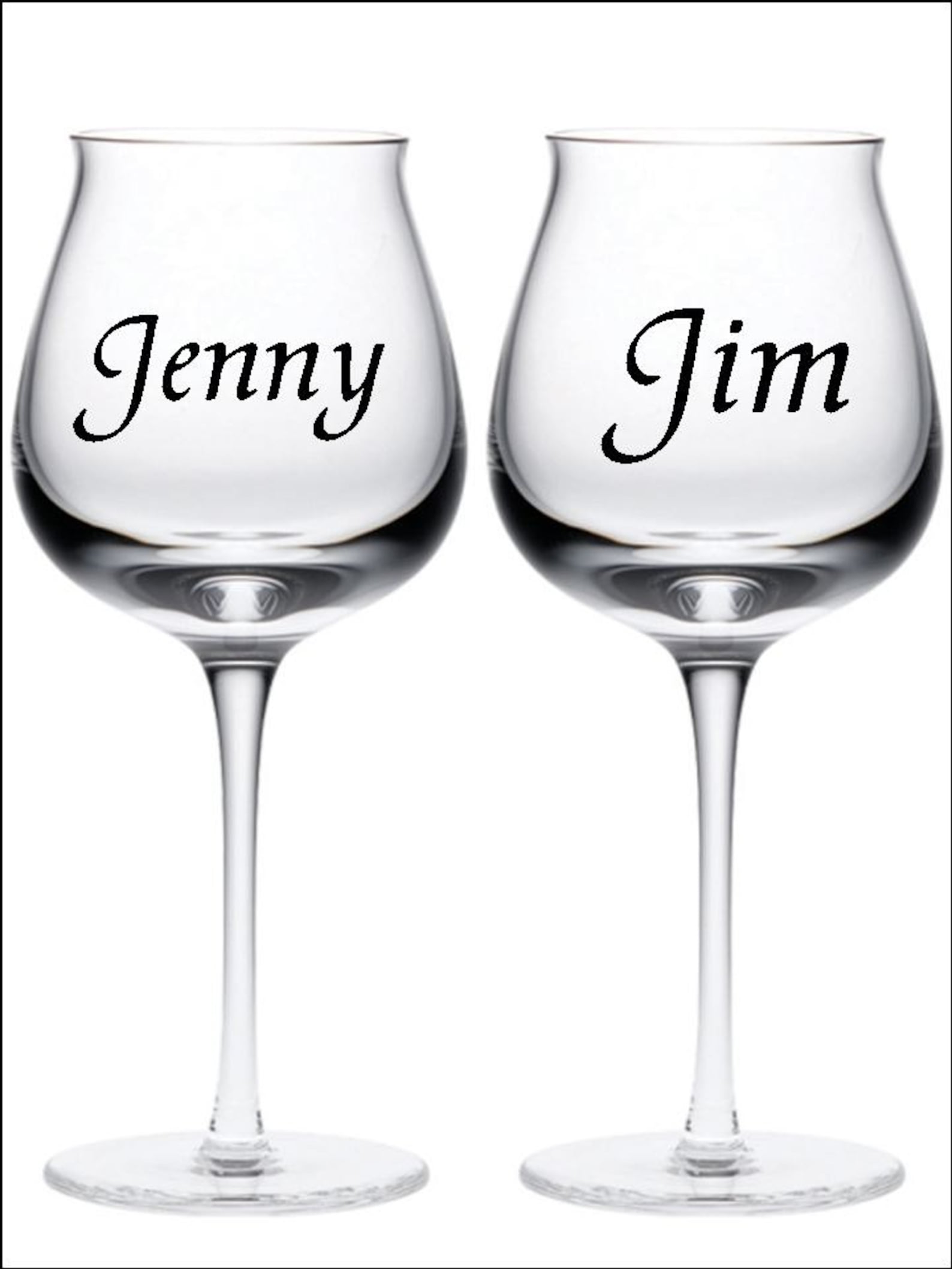 New 2 PERSONALISED NAME wine glass vinyl stickers Decals 18 Etsy