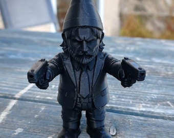 Action Hero Gnome Figurine, Funny Suited Gnome Statue, Novelty 3D Printed Gift