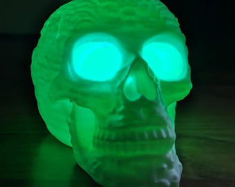 3D Printed Textured Skull for Halloween White PLA Sculpture for Gothic, Spooky Displays