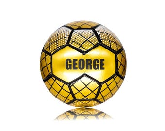 Personalised Football Ball - Gold Size 3&5 - Christmas Gift For Kids/Adults