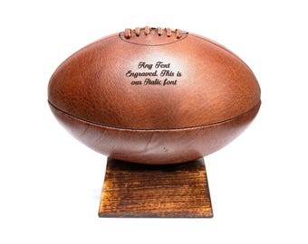 Personalised Vintage Full Cowhide Leather Rugby Ball – Handcrafted & Laser Engraved Personalisation Top Seller