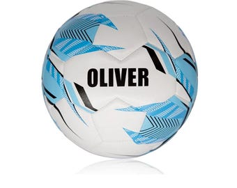 Personalised Football Ball - White & Blue Size 5 - Christmas Gift For Anyone.