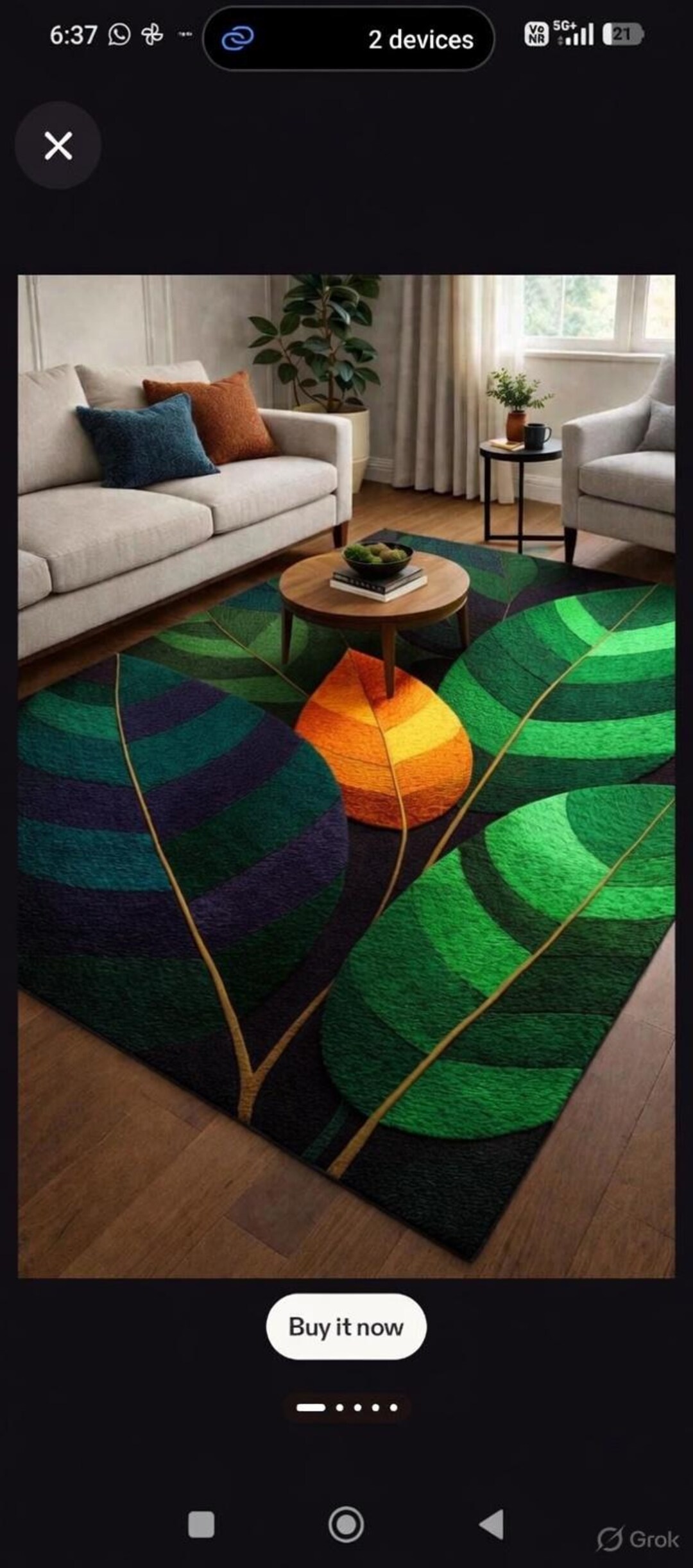Handmade Tufted Leaf Rug | Modern Botanical Abstract Carpet, Nature ...