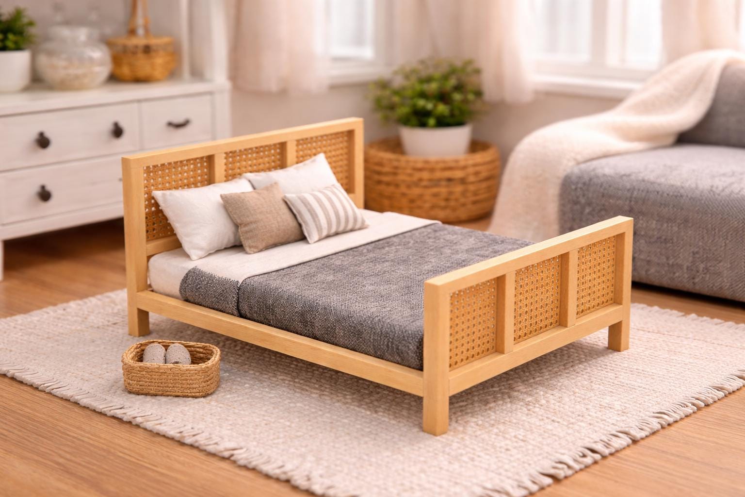 Rattan doll bed - Etsy 日本