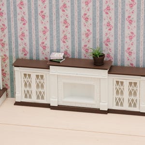 Miniature Fireplace Cabinet 1/12 Scale for Doll house (3D printed)