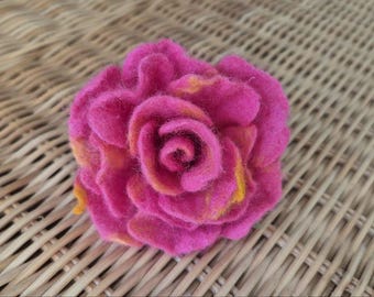 Handmade Felt Rose Brooch