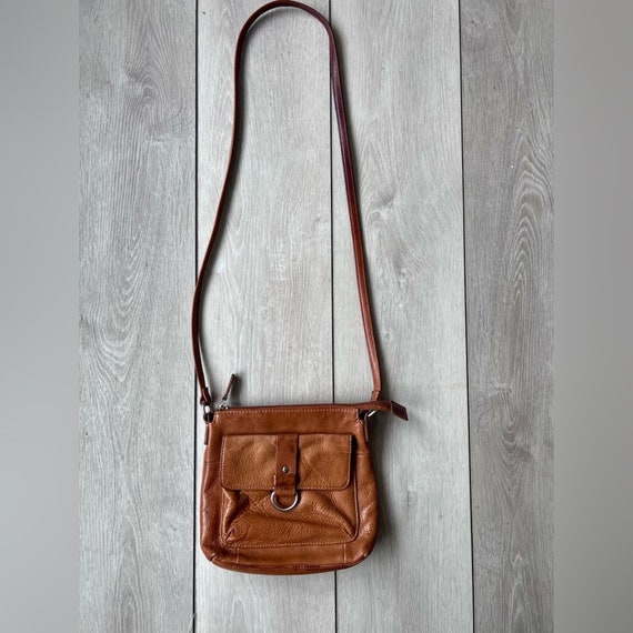 Fossil Vintage Classic Brown Leather Bag Shoulder… - image 2