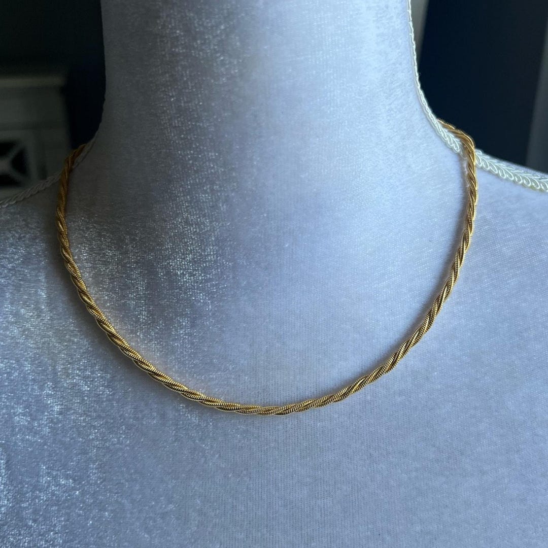 90s Rope Chain Vintage 90s Monet Braided Rope Chain Necklace - Etsy