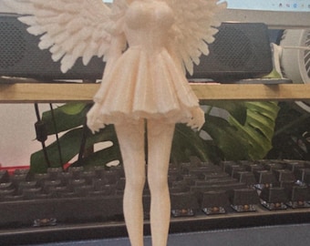 Anime Girl Figurine Angel Wings Statue STL, 3D Printing - Blender Modeling - BambuLab - Limited Edition, Only Few Left.