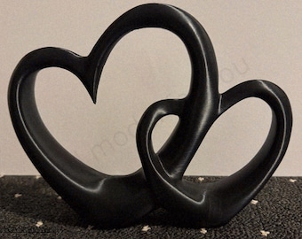 Intertwined Hearts Sculpture, Romantic Anniversary wedding Gift 3D Printing - Blender Modeling - BambuLab - Limited Edition, Only Few Left.
