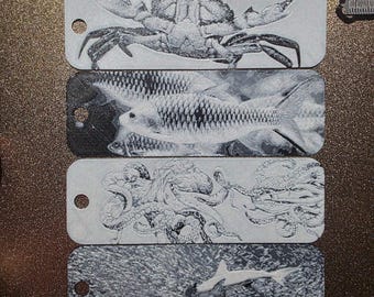 Ocean Creatures Hueforge Bookmark Turtle, Whale, Shark, Octopus - 3D Printing - Blender Modeling - BambuLab - Limited Edition, Only Few Left