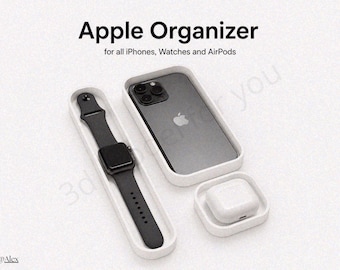Apple Organizer Desk Tray, Cute Fruit Storage Container Holder - 3D Printing - Blender Modeling - BambuLab - Limited Edition, Only Few Left
