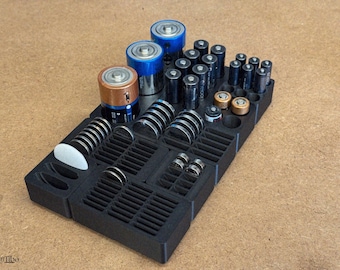 Gridfinity Battery Pack, AA AAA Battery Organizer Case storage Box 3D Printing - Blender Modeling- BambuLab - Limited Edition, Only Few Left