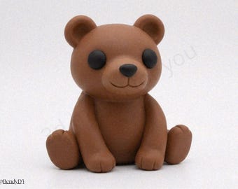 Cute Brown Bear, Kawaii Animal Figurine, Articulated Toy Decor - 3D Printing - Blender Modeling - BambuLab - Limited Edition, Only Few Left.