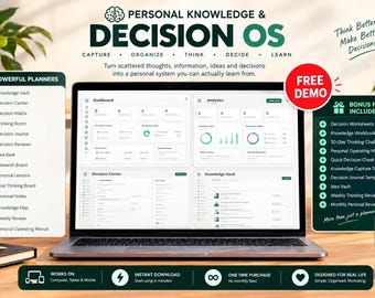 Personal Knowledge & Decision OS App | Offline Digital Planner (Digital Download)
